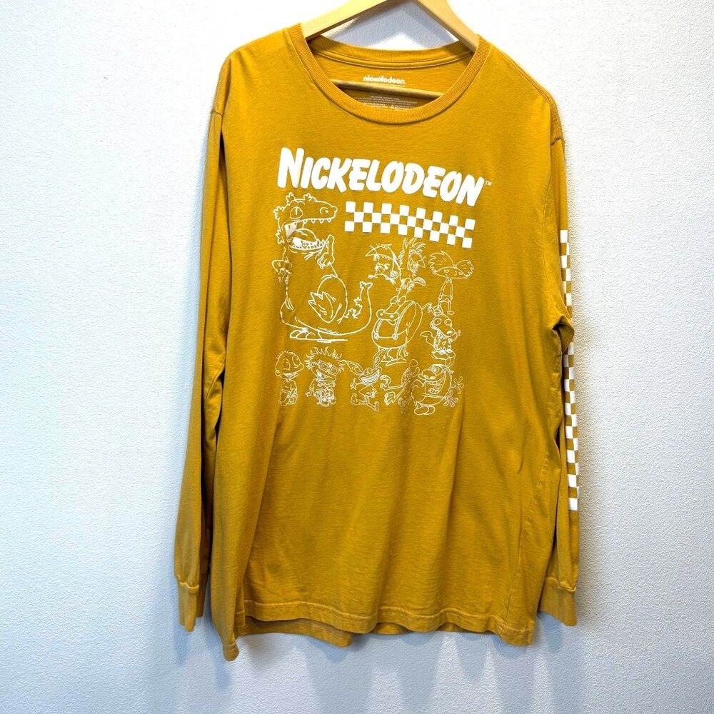 Nickelodeon Long-Sleeve Adult Graphic Tee Rugrats‎ Yellow Size XXL Ren & Stimpy
